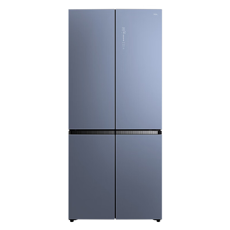 TCL460升纤薄系列十字对开四门变频电冰箱 晶釉蓝玻璃面板 R460P8-U