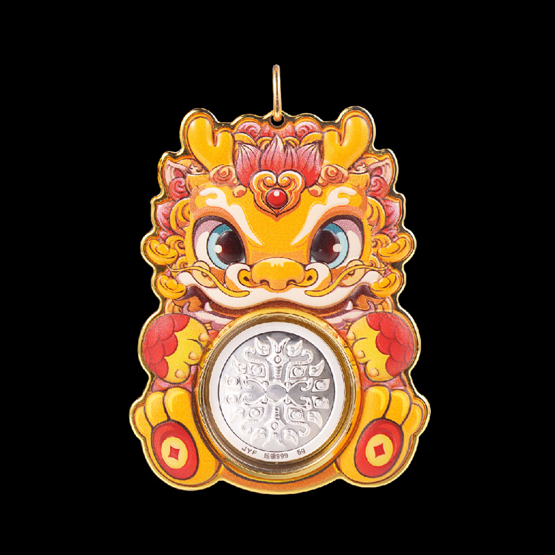金雅福好运龙，好运龙纯银挂件，铃铛响，护平安，运自来